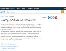 Tablet Screenshot of examples.yourdictionary.com